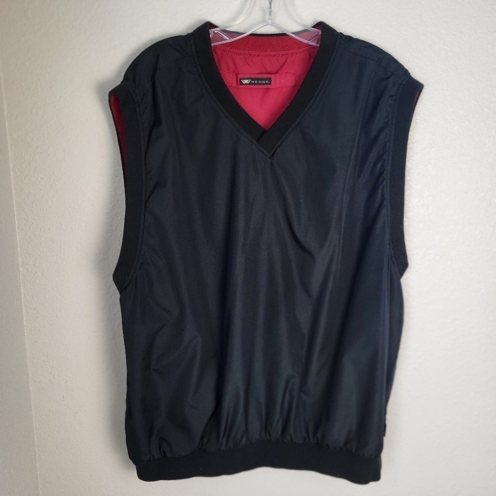 Wedge Reversible Black Red Golf Vest Men's Size Not Listed